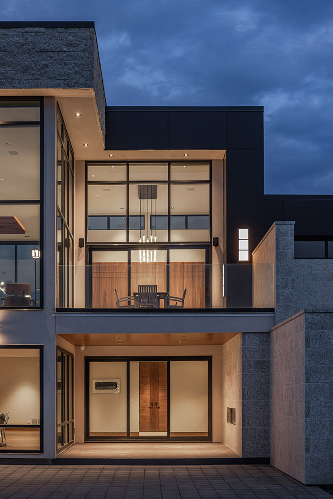 close up of 1520 Liberty house floor length windows